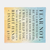 アイザイアの41:10の聖書の引用文 フリースブランケット (正面(横))