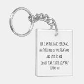 アイザイアの41:13の聖書の詩のプリントのリバーシブル キーホルダー (正面左)