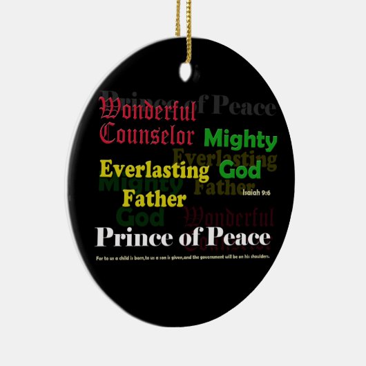 アイザイアの9:6のクリスマスのオーナメント セラミックオーナメント (右)