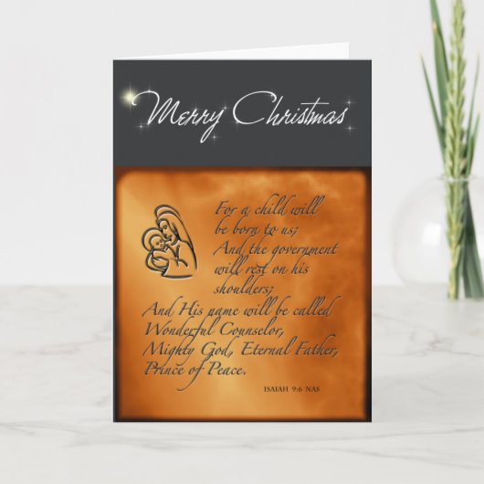 アイザイアの9:6のクリスマスカード シーズンカード (正面)