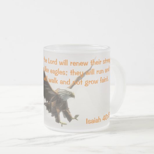 アイザイア40の31曇らされたワシのマグ フロストグラスマグカップ (正面右)