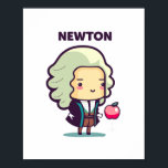 アイザックニュートンかわいいスタイルポスター ポスター<br><div class="desc">アイザック・ニュートンとアップルのかわいいスタイル</div>