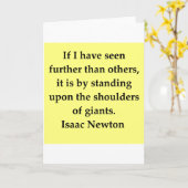 アイザックニュートンの引用文 カード (黄色い花)