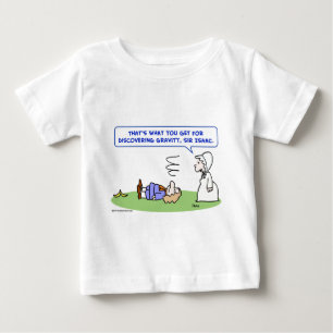 アイザックニュートンバナナの重力の発見 ベビーTシャツ