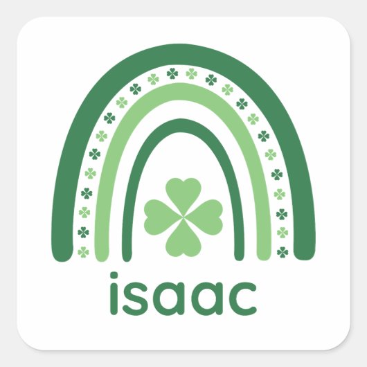 アイザックネームクローバーボホーレインボー スクエアシール (正面)