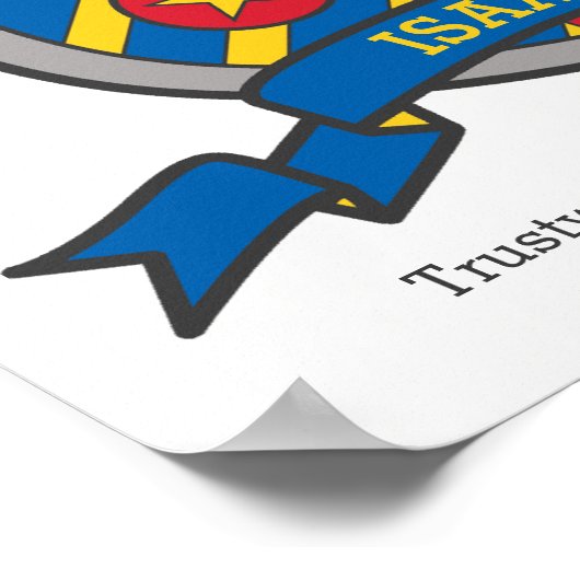 アイザック名とは男の子の紋章のポスタープリント ポスター (角)