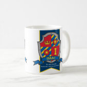 アイザック文字アイザック私は赤い名前の意味 コーヒーマグカップ (正面右)