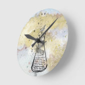 アイザック・アシモフの引用文 ラウンド壁時計 (傾斜)