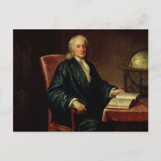 アイザック・ニュートンの肖像、1726年頃 ポストカード (正面)
