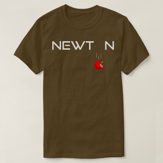 アイザック・ニュートン物理学数学者の重力アップル Tシャツ (デザイン正面)