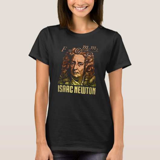 アイザック・ニュートン重力物理学物理学科学 Tシャツ (正面)