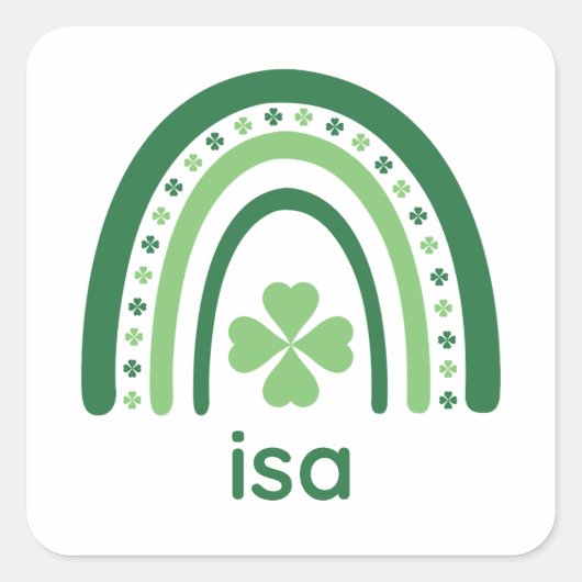 アイザネームクローバーボホーレインボー スクエアシール (正面)