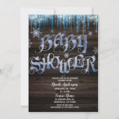 アイシクルス凍っていウィンターワンダーランド赤ちゃんシャワー 招待状 (正面)