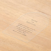 アイシャエレガントウェディングモダン日付を保存 アクリル招待状 (レイダウン)