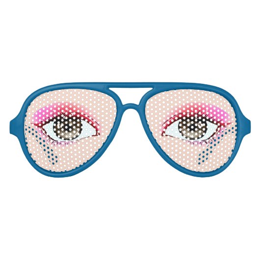 アイシャドウがリアルなアヴィアを持つリアルな人間の目 アビエーターサングラス (正面)