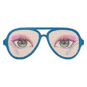 アイシャドウがリアルな人間の目 アビエーターサングラス (正面)