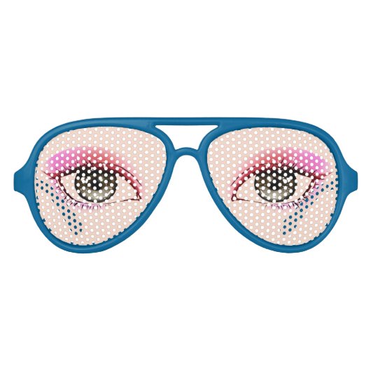 アイシャドウがリアルな人間の目 アビエーターサングラス (正面)