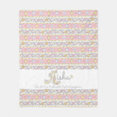 アイシャ毛布を意味するモノグラム名前をカスタムする フリースブランケット (正面)