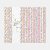 アイシャ毛布を意味するモノグラム名前をカスタムする フリースブランケット (正面(横))