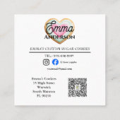 アイシュシュシュガークッキーのベーカリーのロゴ小規模企業 スクエア名刺 (裏面)
