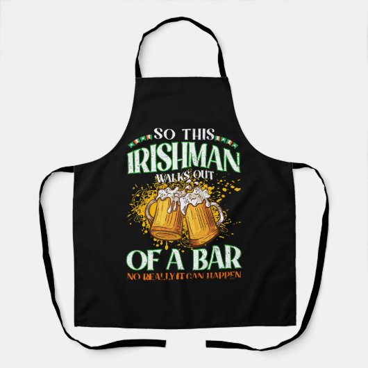 アイシュマンがビールを飲む聖パトリックの日 エプロン (正面)