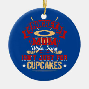 アイシングおもしろいだけではないホッケーママ セラミックオーナメント