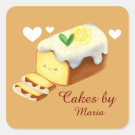 アイシングがかかったレモン風味のケーキ スクエアシール