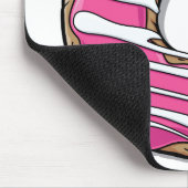 アイシングが付いている漫画のピンクドーナツ マウスパッド (コーナー)