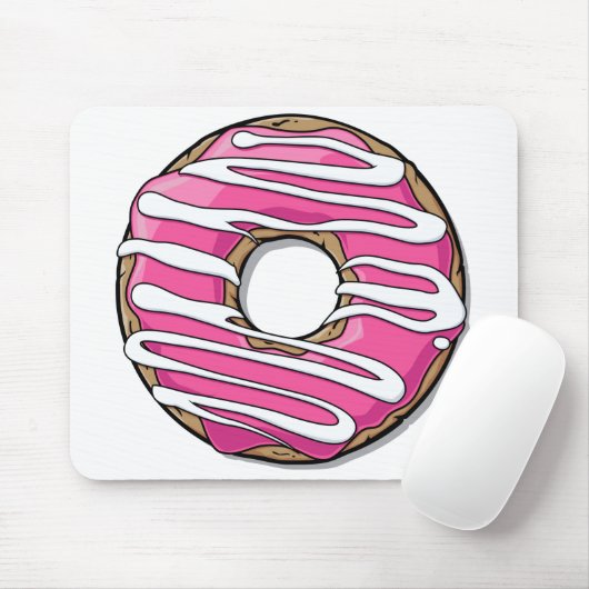 アイシングが付いている漫画のピンクドーナツ マウスパッド (マウス)