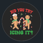 アイシングしてみたレトロChristmas Gingerbread N ラウンドシール<br><div class="desc">アイシングをしてみたレトロジンジャーパンナース分隊</div>