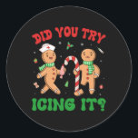 アイシングしてみたレトロChristmas Gingerbread N ラウンドシール<br><div class="desc">アイシングをしてみたレトロジンジャーパンナース分隊</div>