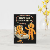 アイシングしてみた？ジンジャーブレッドナースのクリスマス カード (黄色い花)