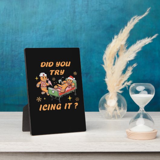 アイシングしてみた、ナースクリスマス、ジンジャーブレッド フォトプラーク (側面)