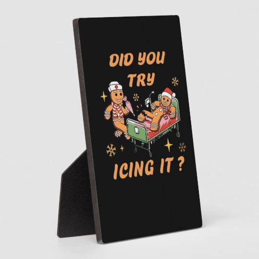 アイシングしてみた、ナースクリスマス、ジンジャーブレッド フォトプラーク (側面)