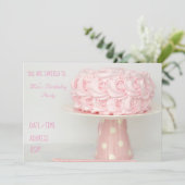 アイシングケーキピンクガールの誕生日パーティー 招待状 (スタンド正面)