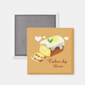 アイシング付きレモンローフケーキ マグネット (正面/裏面)