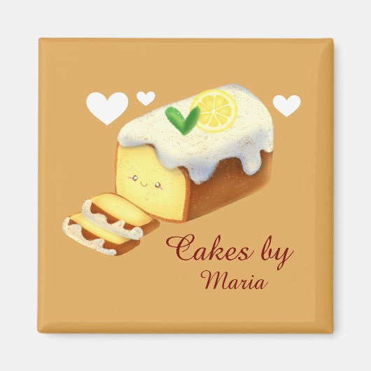 アイシング付きレモンローフケーキ マグネット (正面)