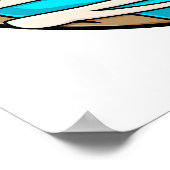 アイシング付き明るいブルードーナツ ポスター (角)