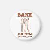 アイシング用のヘラ転がウィスクとピンが世界を焼く マグネット (正面)