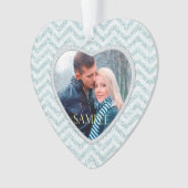 アイシーアクアシェブロン写真テンプレート初めてのクリスマス オーナメント (正面)