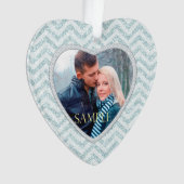 アイシーアクアシェブロン写真テンプレート初めてのクリスマス オーナメント (正面)