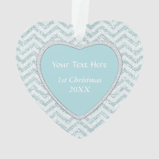 アイシーアクアシェブロン写真テンプレート初めてのクリスマス オーナメント (裏面)