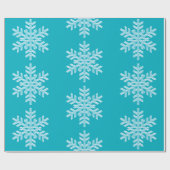 アイシーアクアティール（緑がかった色）凍ってい冬の雪片クリスマス ラッピングペーパー (フラット)