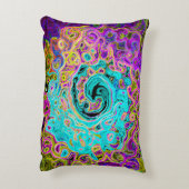 アイシーアクアブルーグルービー抽象芸術レトロ液スワール アクセントクッション (裏面(縦))