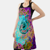アイシーアクアブルーグルービー抽象芸術レトロ液スワール エプロン (インサイチュ)