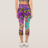 アイシーアクアブルーグルービー抽象芸術レトロ液スワール カプリレギンス (裏面)