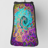 アイシーアクアブルーグルービー抽象芸術レトロ液スワール ゴルフヘッドカバー (回転90)