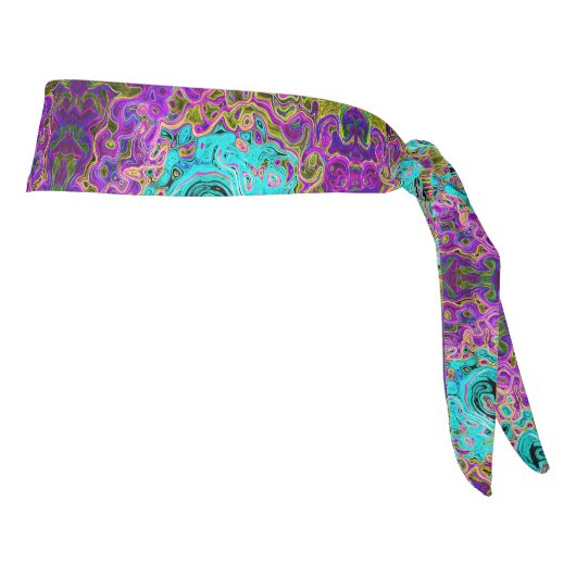 アイシーアクアブルーグルービー抽象芸術レトロ液スワール タイヘッドバンド (回転90)