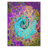 アイシーアクアブルーグルービー抽象芸術レトロ液スワール テーブルクロス (正面)