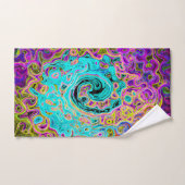 アイシーアクアブルーグルービー抽象芸術レトロ液スワール バスタオルセット (ハンドタオル)